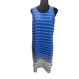 Columbia PFG Dress Womens XL Blue Striped Midi Tank